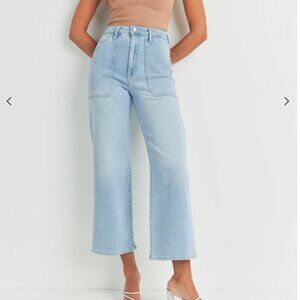 Just Black Denim The Patch Pocket Wide Leg Size 25 Cargo Wide Leg Made in USA